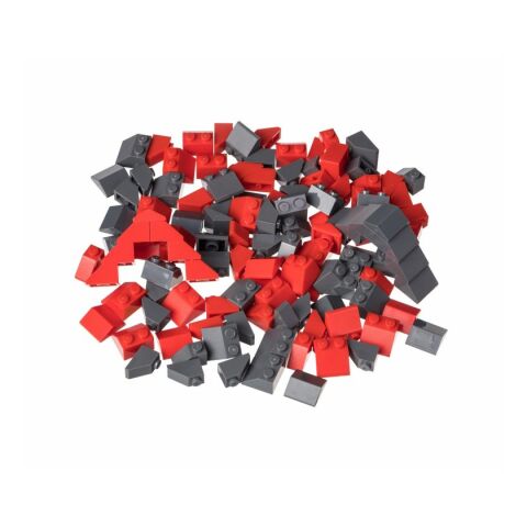 L-W Toys Creative set roof elements red and dark grey 120 pcs
