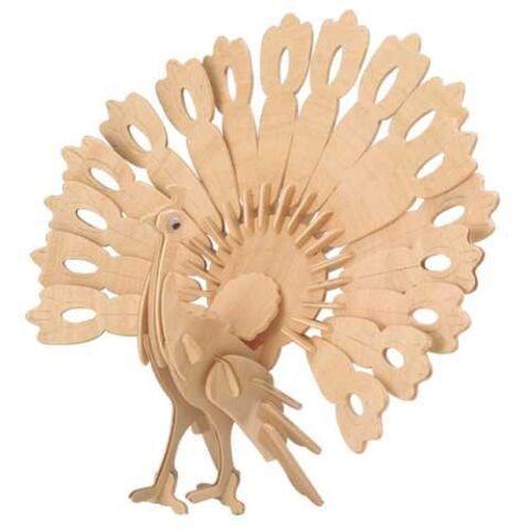 Woodcraft Wooden 3D Puzzle Peacock