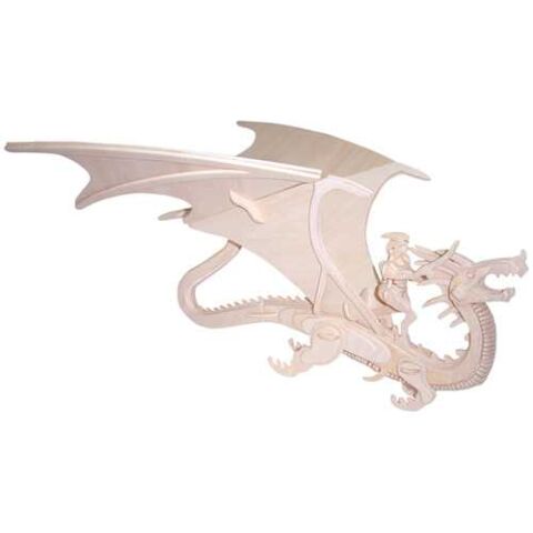 Woodcraft Wooden 3D puzzle animals dragon and knight