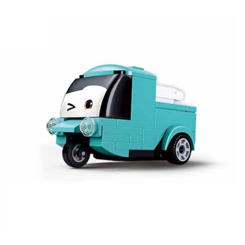 Sluban Power Bricks M38-B1072E Wind-up car with eyes Turquoise truck