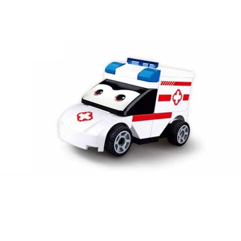 Sluban Power Bricks M38-B1072H Wind-up car with eyes Ambulance