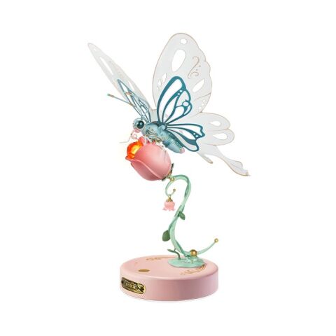 RoboTime Pink butterfly mechanical folded without cover