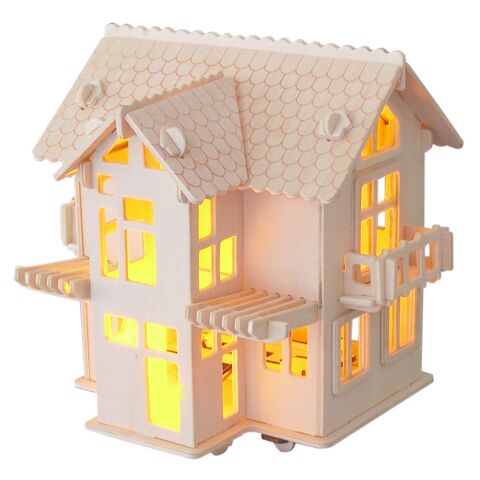 Woodcraft Wooden 3D Puzzle European Villa C