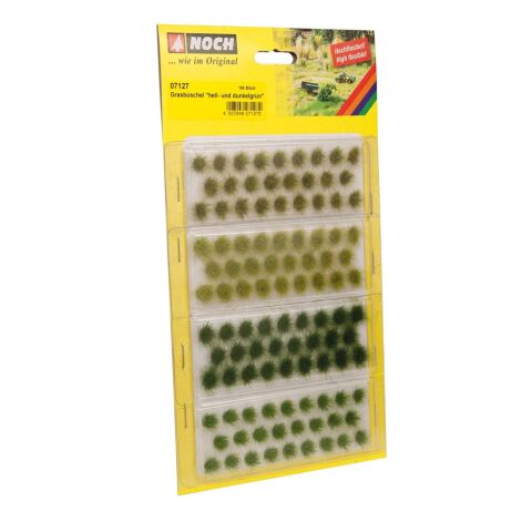 Noch Grass clump light and dark green set of 104 pcs