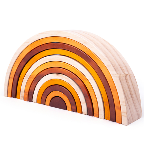 Bigjigs Baby Wooden Folding Rainbow Natural Large