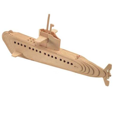 Woodcraft Wooden 3D puzzle submarine