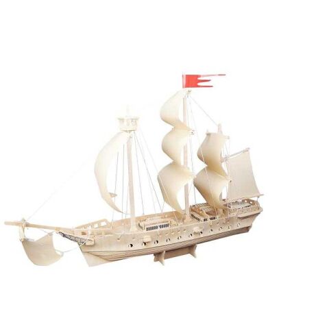 Woodcraft Wooden 3D puzzle sailing ship natural