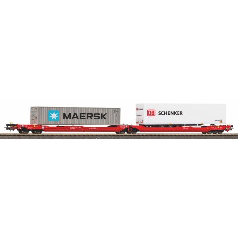 Piko Container wagon T3000e with 1 PNO trailer and 1 40' Maersk container - 24619