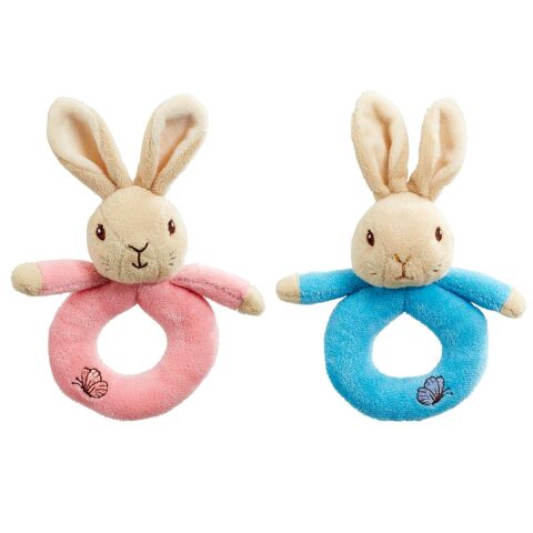Rainbow Rattle Ring Rabbit Peter & Flopsy 1 pc