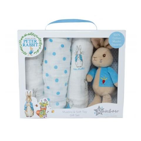 Rainbow Rabbit Peter gift set with diapers