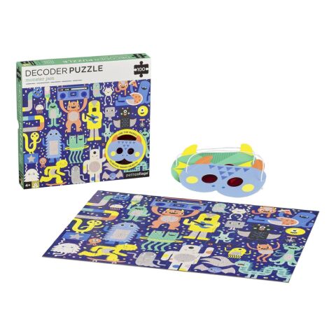 Petit Collage Puzzle monsters 100 pieces with 3D glasses