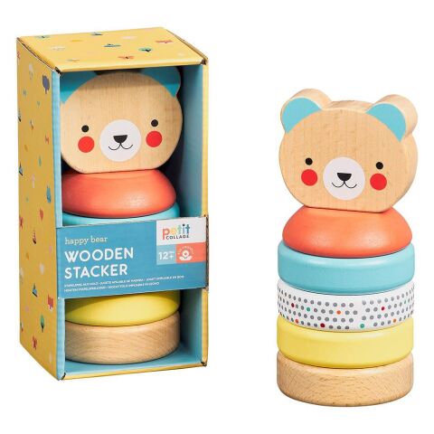 Petit Collage Wooden tower teddy bear