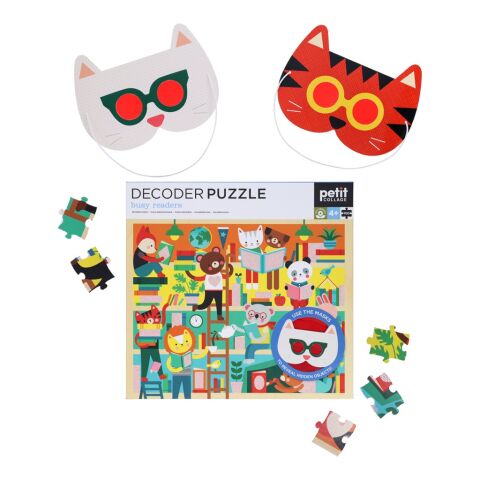 Petit Collage Puzzle Library 100 pieces with 3D glasses