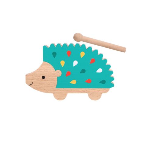 Petit Collage Wooden Guiro Hedgehog