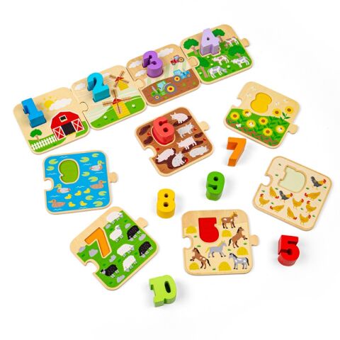 Bigjigs Toys Puzzle with pictures and numbers