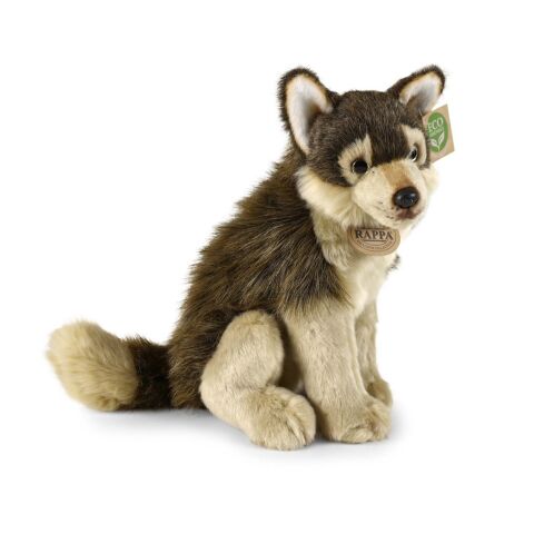 Rappa Plush wolf sitting 28 cm ECO-FRIENDLY