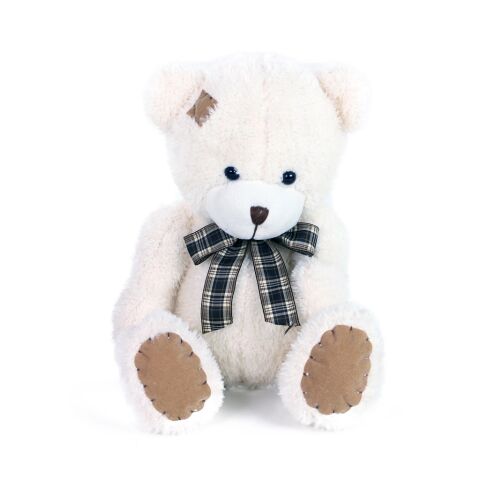 Rappa Plush bear with bow and patch 27 cm beige