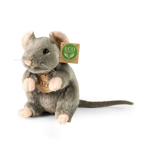 Rappa Plush mouse sitting 16 cm ECO-FRIENDLY