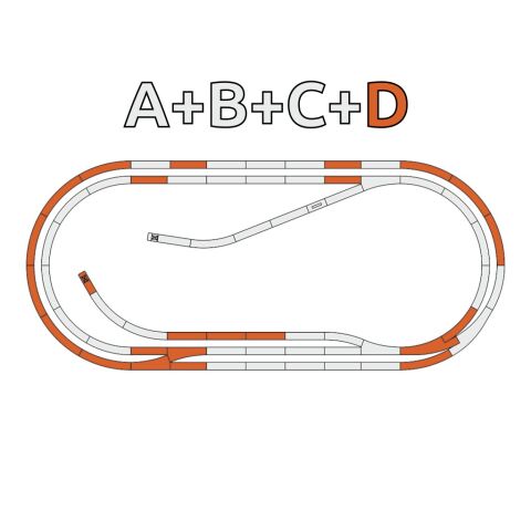 Roco Geoline Track Set D (parallel track) with sub-base - 61103