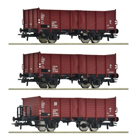 Roco 3-piece set of open trucks DR - 6600146