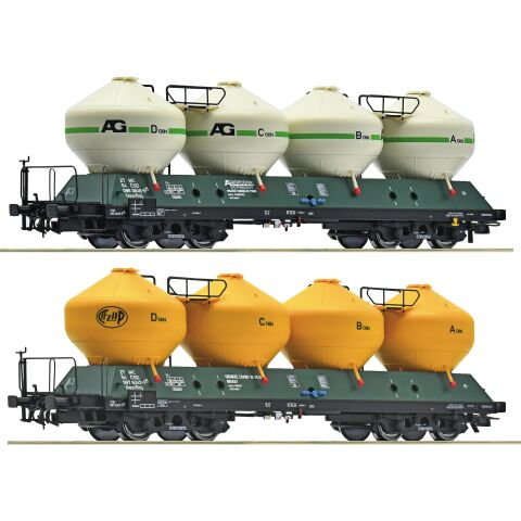 Roco Set of 2 Uacs 451.1 Silo Wagons CSD - 6600236