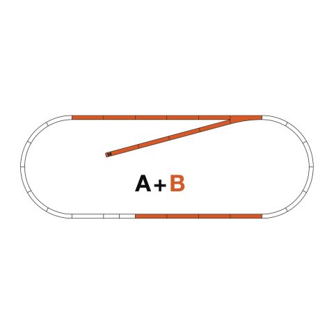 Roco Line Track set B (straight section) with subgrade - 42020
