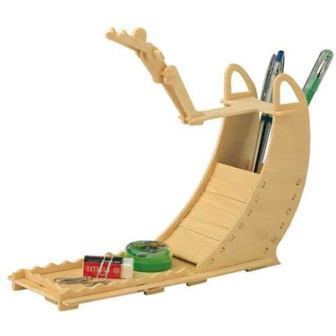 Woodcraft Wooden 3D Puzzle Pencil Stand Jump Into Water