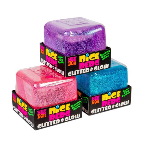 Schylling NeeDoh Squeeze Cube Nice Berg Glitter