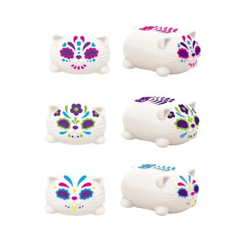 Schylling NeeDoh Cat Sugar Skull glow-in-the-dark cat