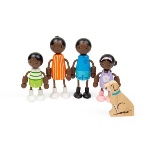 Tidlo Wooden dolls for the house African family
