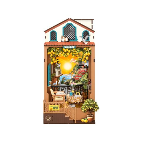 RoboTime 3D Puzzle Book Nook Miniature House Sunset Isle