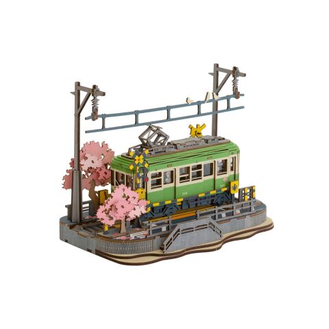 RoboTime 3D wooden puzzle Station with sakura