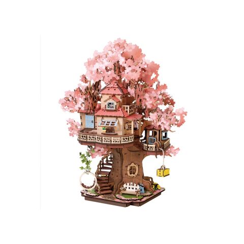 RoboTime 3D Wooden Puzzle Sakura Tree House