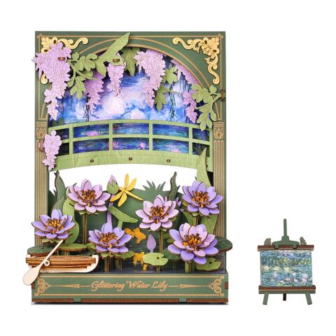 RoboTime 3D wooden puzzle Glittering water lilies