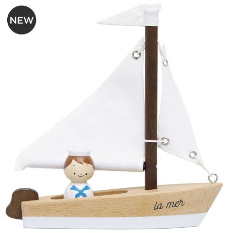 Le Toy Van Wooden Sailing Boat with Captain