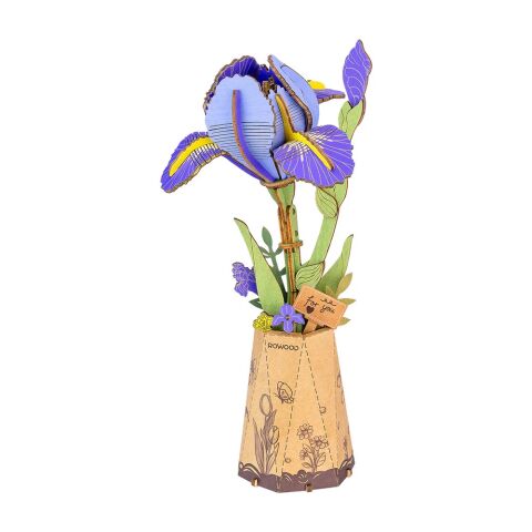 RoboTime 3D Wooden Puzzle Purple Iris