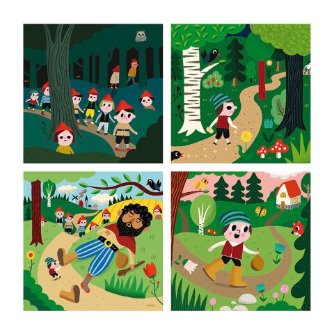 Vilac Wooden Puzzle About Thumbelina 4 in 1
