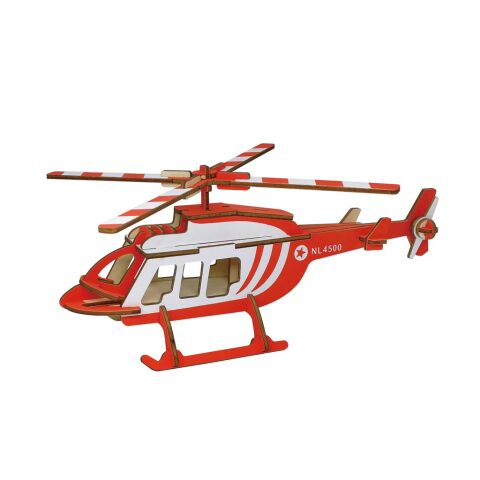 Woodcraft Wooden 3D Puzzle Transport Helicopter