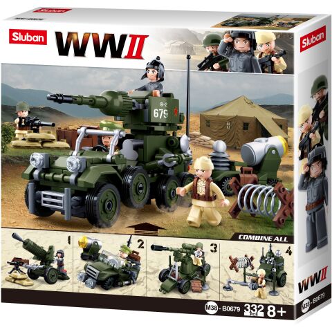 Sluban WWII M38-B0679 4into1 Soviet artillery tractor