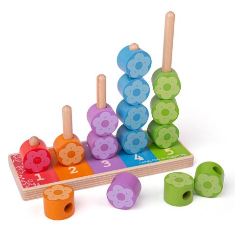 Bigjigs Baby Putting on coloured flowers