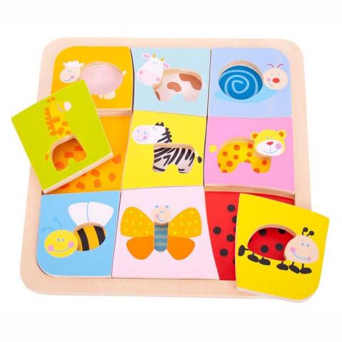 Bigjigs Toys Wooden jigsaw puzzle 9 animals