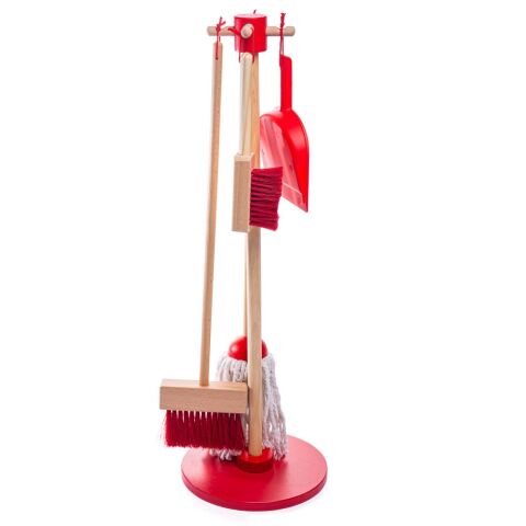 Bigjigs Toys cleaning play set red