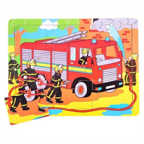 Bigjigs Toys Wooden Puzzle Firefighters 9 pieces