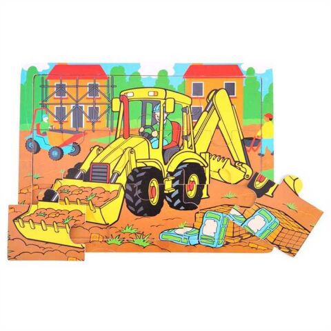Bigjigs Toys Wooden Puzzle Excavator 9 pcs