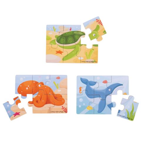 Bigjigs Toys Puzzle 3in1 Sea Animals