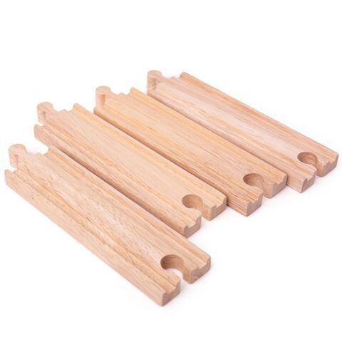 Bigjigs Rail Long straight tracks 21 cm 4 pcs