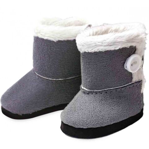 Petitcollin Winter boots grey (for doll 28 cm)