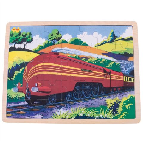 Bigjigs Toys Wooden Puzzle Historical Train Duchess of Hamilton 35 pieces