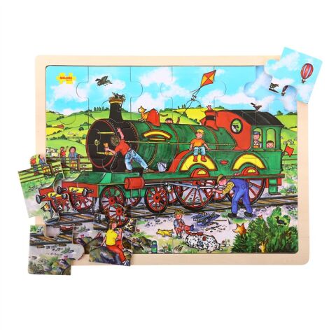 Bigjigs Toys Wooden Train Puzzle 24 pieces