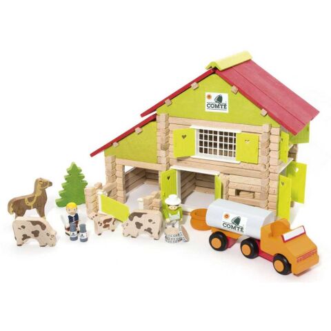 Jeujura 180 Pieces Wooden Construction Set Big Farm